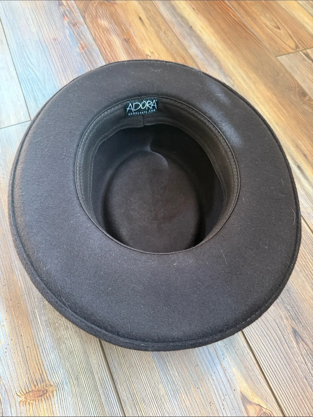 ADORA Dark Brown Felt Fedora with Ribbon Band